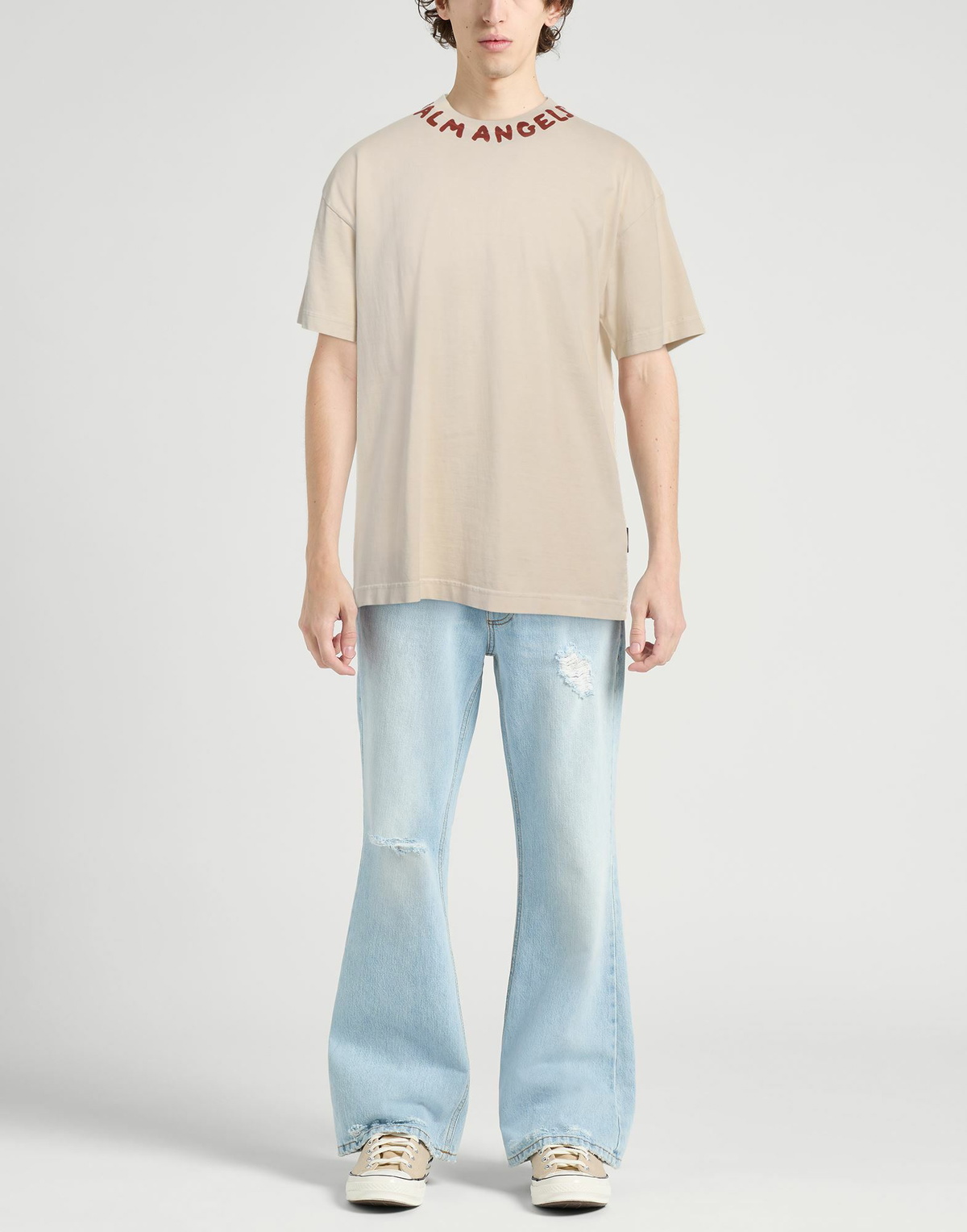 Palm Angels Mens T-shirt in Beige