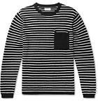 Saturdays NYC - Striped Cotton and Cashmere-Blend Sweater - Black
