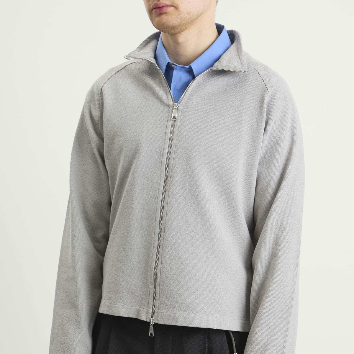 mfpen Men's Needle Jump Leisure Zip Up in Mineral Grey