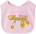 Versace Baby Pink 'Donatella' Bodysuit & Bib Set