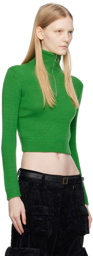 Acne Studios Green Half-Zip Sweater