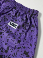 Y,IWO - Tapered Printed Cotton-Ripstop Track Pants - Purple