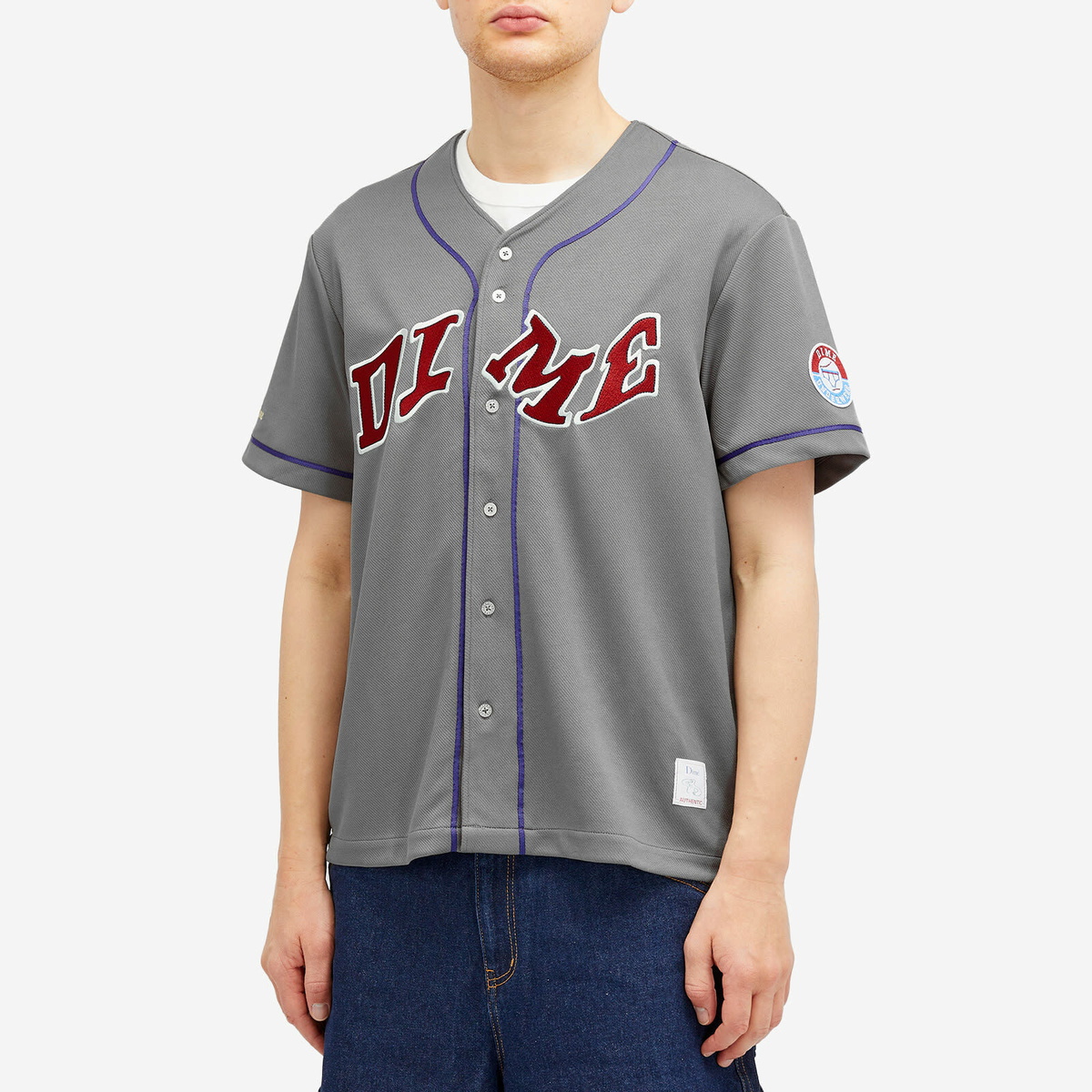 Dime Men's League Baseball Jersey in Grey Dime