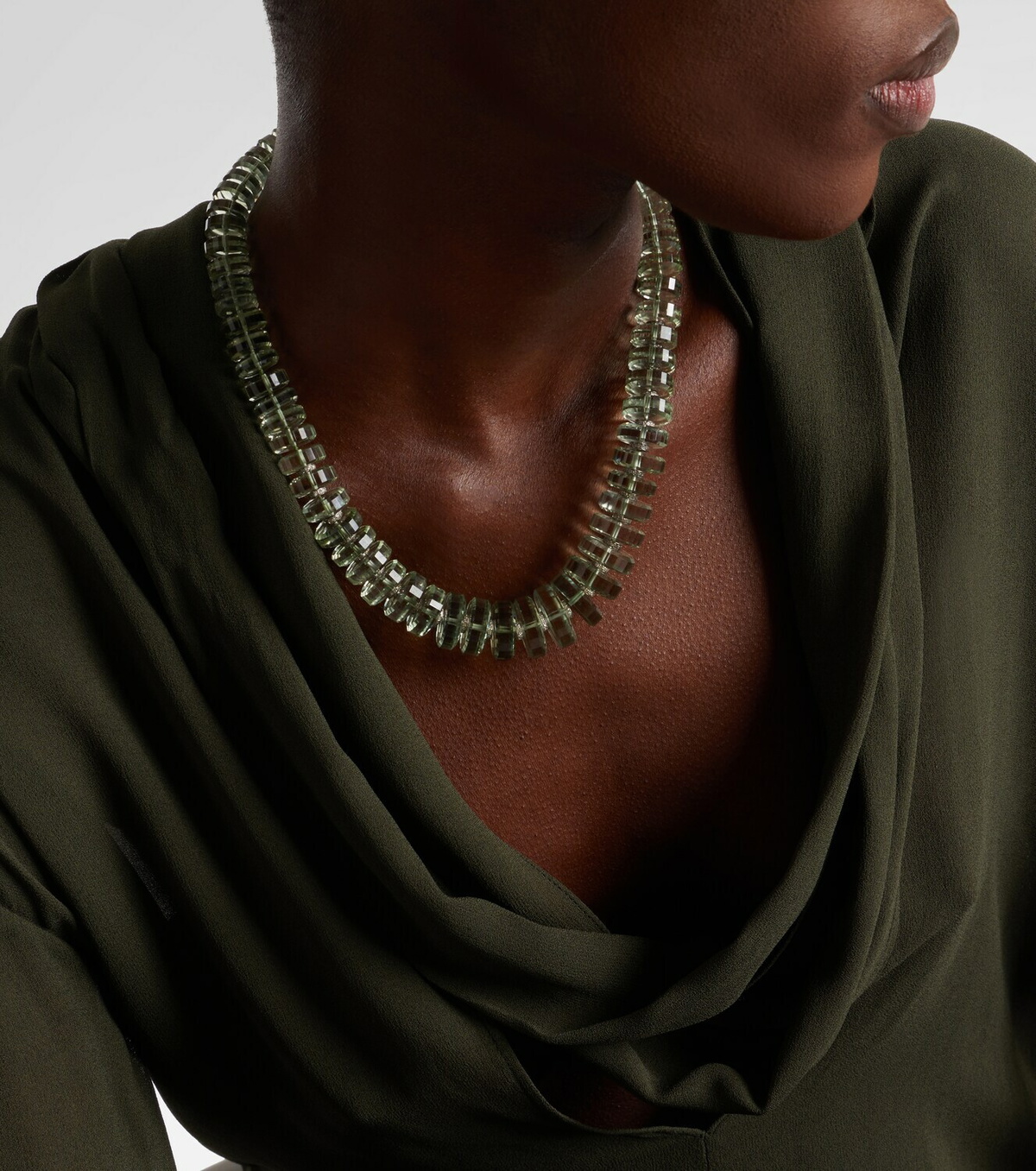Ileana Makri Aura sterling silver (925) beaded necklace with gemstones