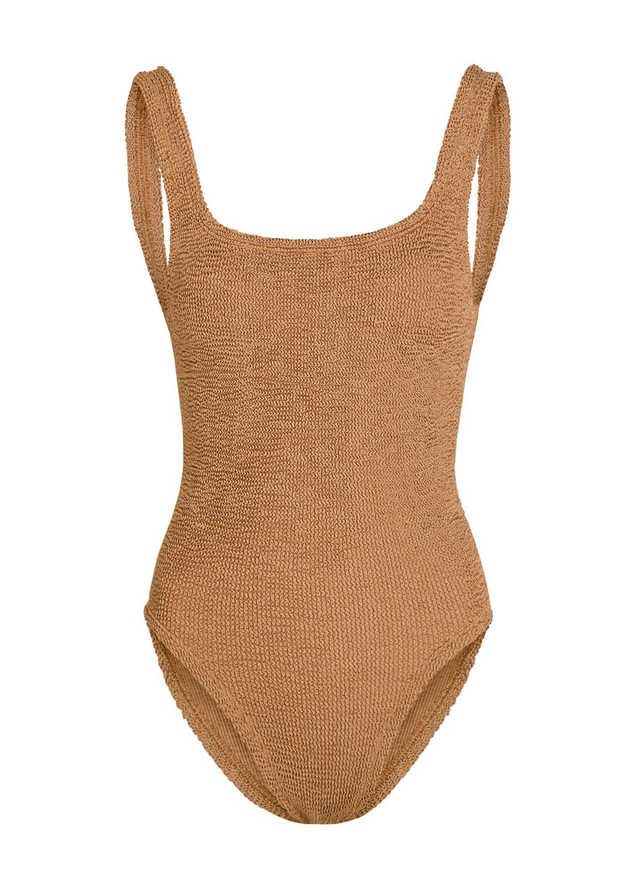 Hunza G Coverage Square-neck Crinkle Swimsuit - Brown - One Size