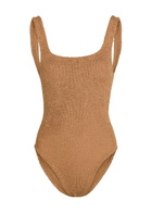 Hunza G Coverage Square-neck Crinkle Swimsuit - Brown - One Size