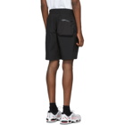 John Elliott Black High Shrunk Nylon Cargo Shorts