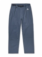 Nike - ACG Straight-Leg Logo-Embroidered Belted Stretch-Shell Trousers - Blue