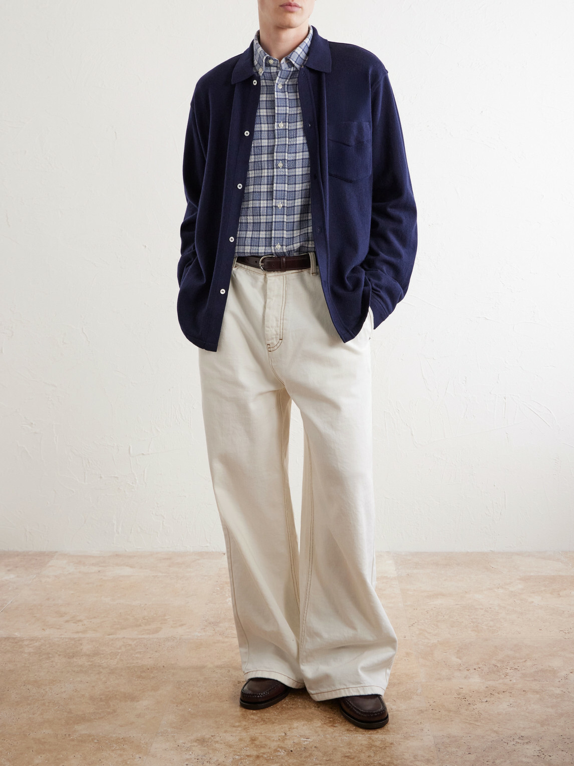 Officine Générale - Arsene Checked Cotton-Blend Shirt - Blue