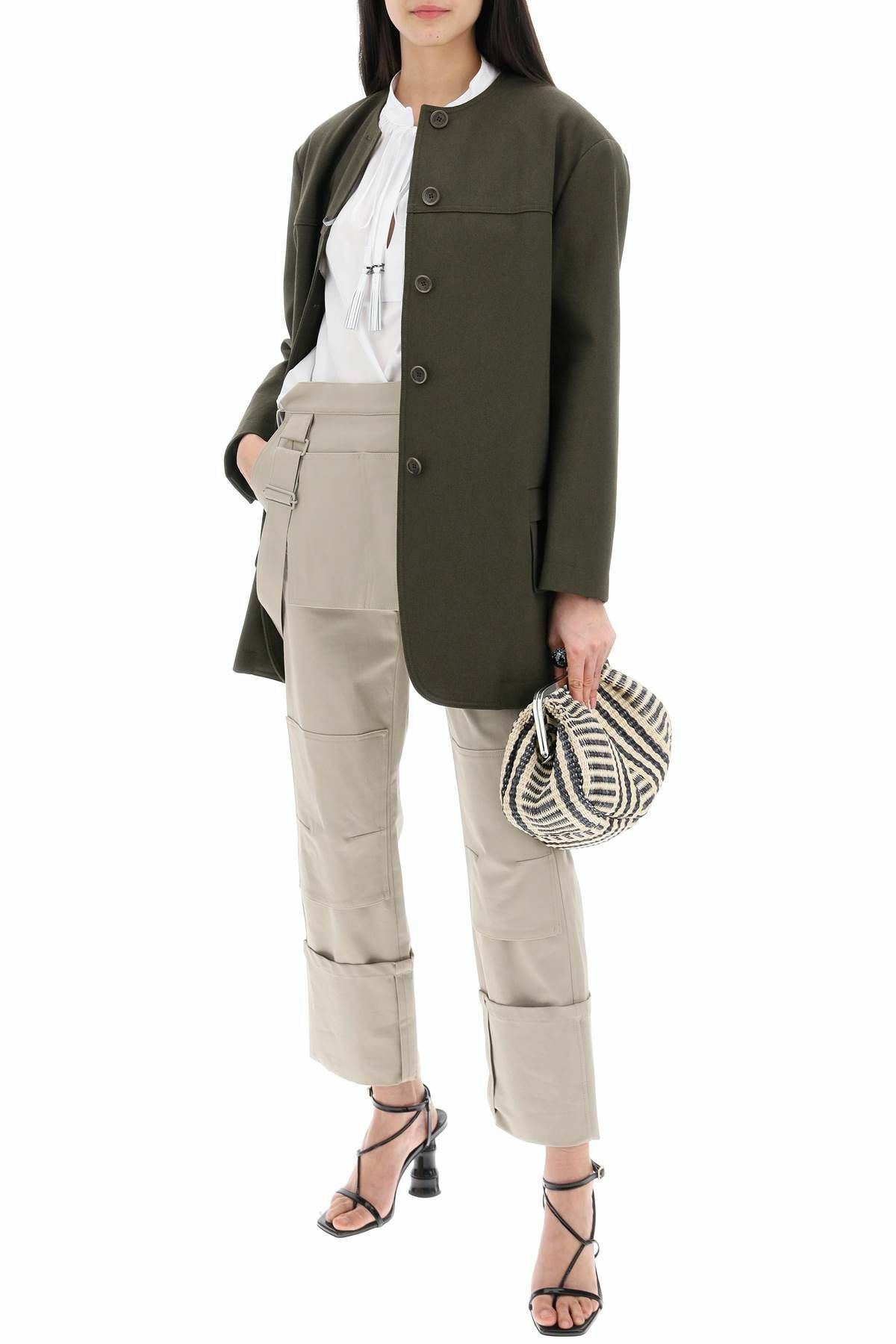 ジャケット MAX MARA 'Recital' midi jacket Green RECITAL MAX MARA recital midi round neck jacket Green Max Mara