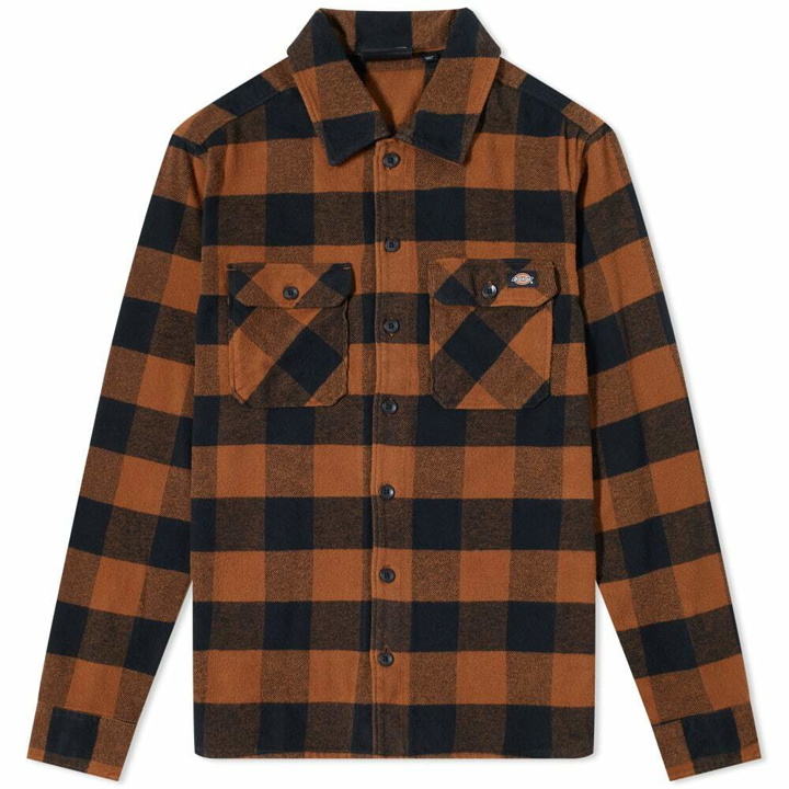 Photo: Dickies Men's Sacramento Check Flannel Shirt in Brown Duck