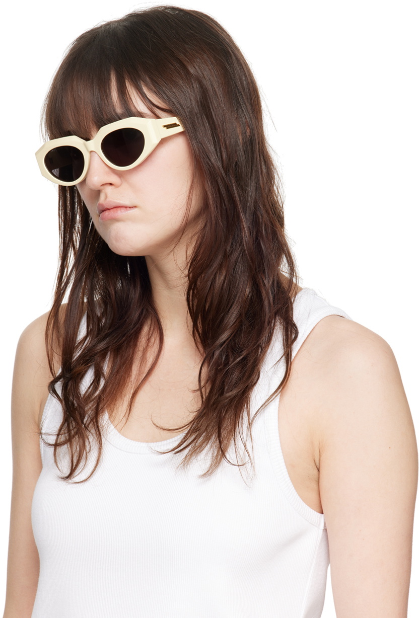 Bottega Veneta Beige Facet Sunglasses Bottega Veneta