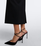 Carolina Herrera Embellished wool-blend bustier dress
