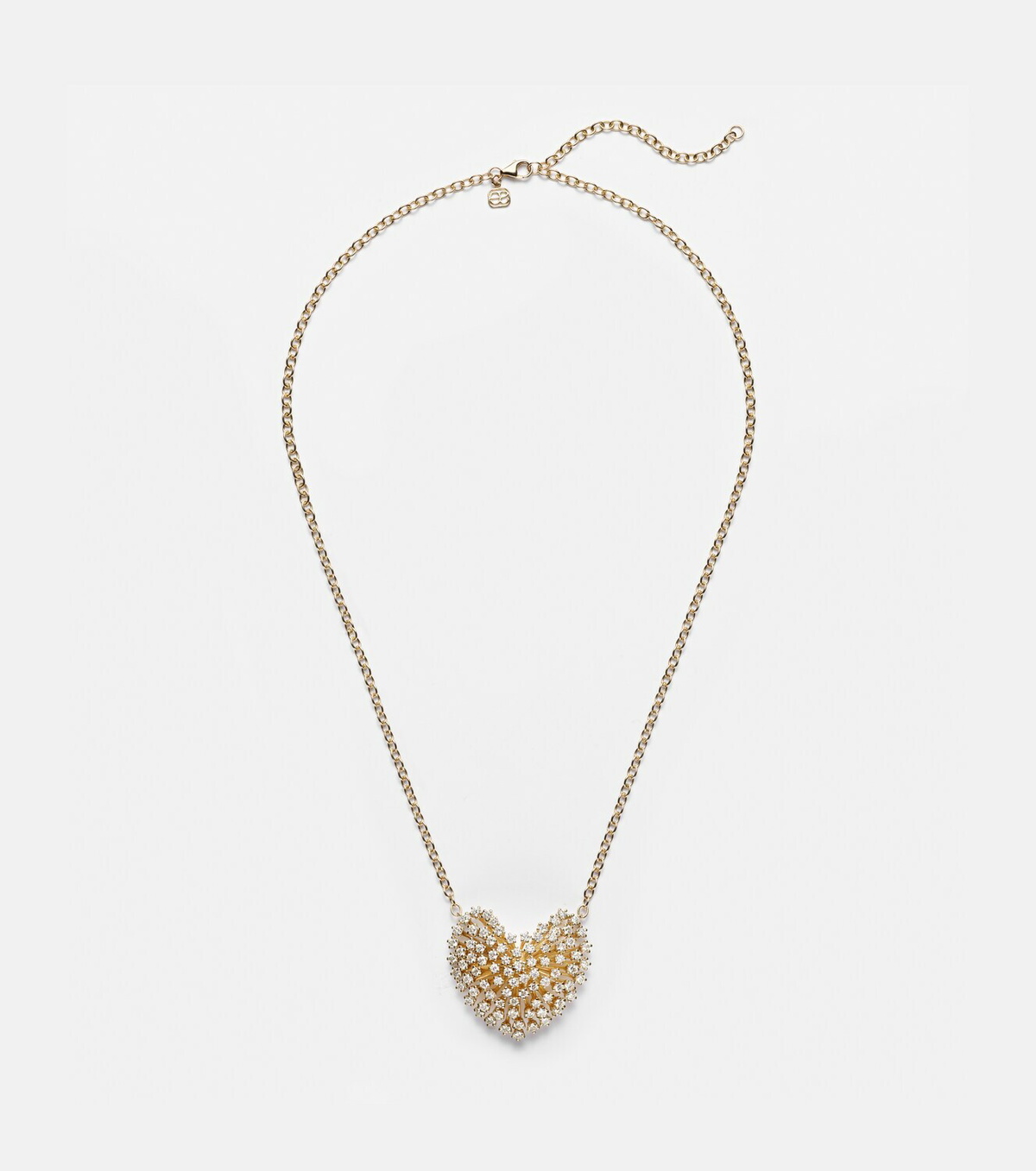 Sydney Evan Heart Large 14kt gold pendant necklace with diamonds