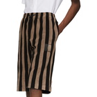 Fendi Black and Brown Terry Bermuda Shorts