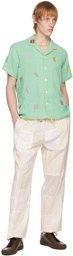 HARAGO Green Embroidered Shirt