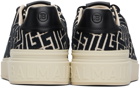 Balmain Black & Off-White Monogram Jacquard B-Court Sneakers