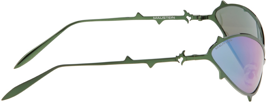 MAUSTEIN Green Metal Spike Sunglasses