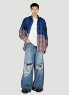 VETEMENTS Bleached Flannel Shirt male Blue