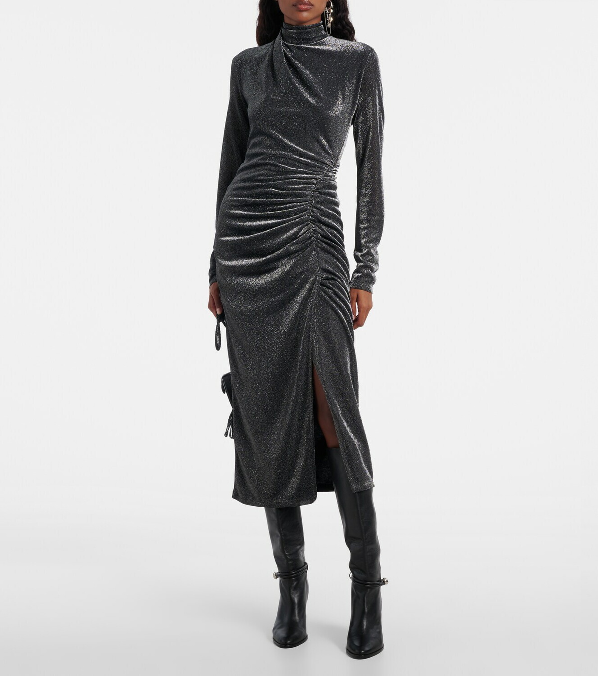 Marant Etoile Jenisa draped gathered midi dress