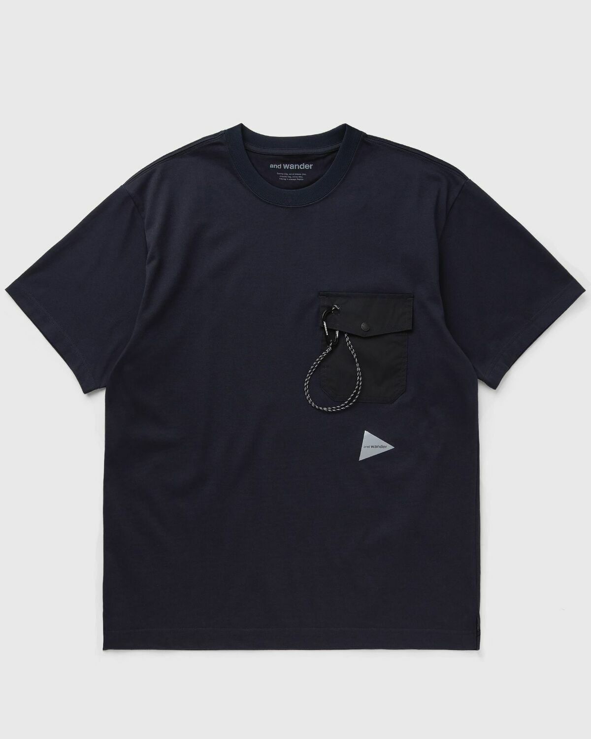 And Wander POCKET TEE Blue Mens Shortsleefe