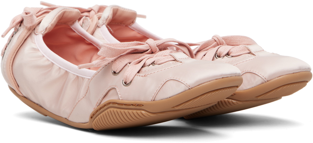 Acne Studios Pink Lace-Up Satin Sneakers