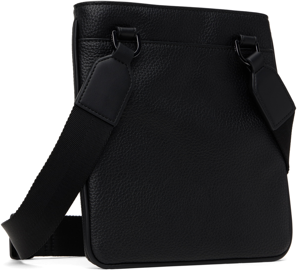 Hugo Black Faux-Leather Messenger Bag