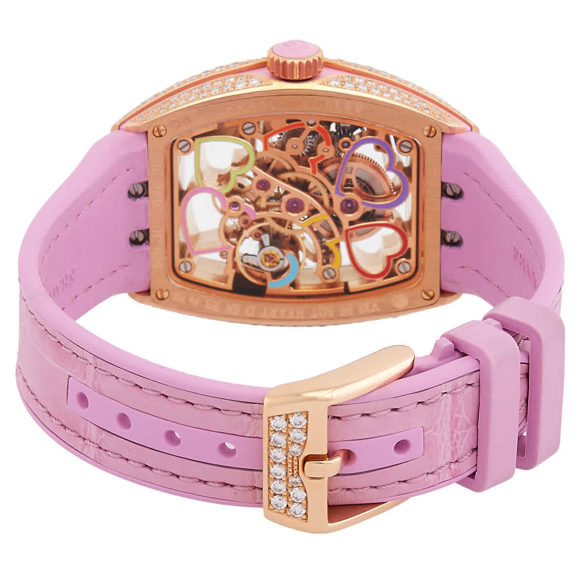 Franck Muller Vanguard Heart Skeleton Hand Wind Diamond Ladies Watch