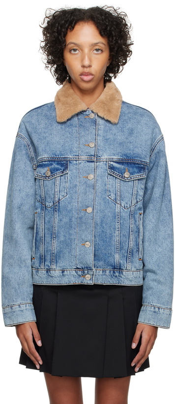 Photo: Moschino Jeans Blue Button Denim Jacket