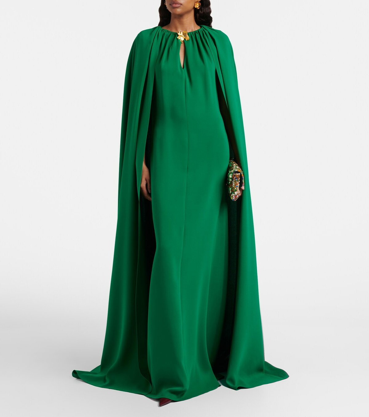 Oscar de la Renta Cyclamen silk-blend georgette kaftan