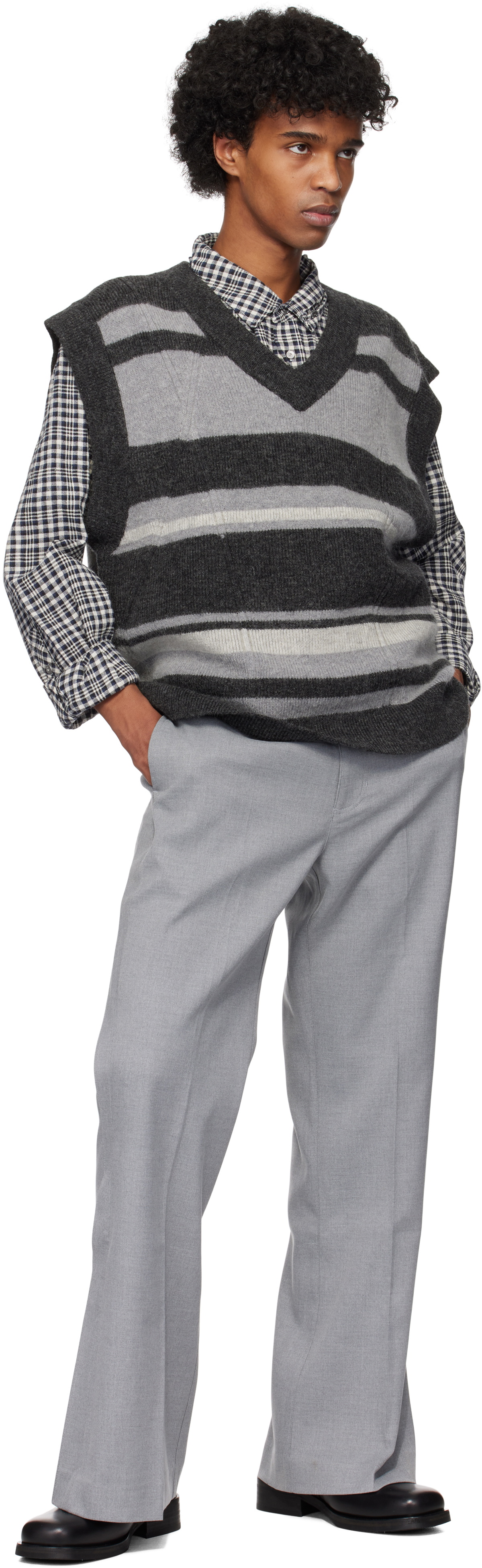 C2H4 Gray Corbusian Tailored Trousers
