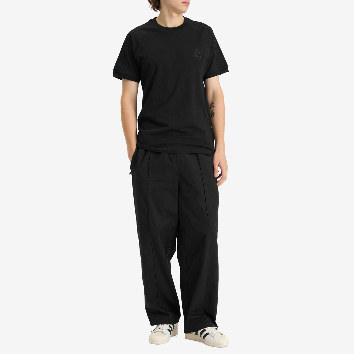 Adidas 3-Stripes T-Shirt in Black/Black