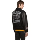 Off-White Black Leather Golden Ratio Varsity Jacket