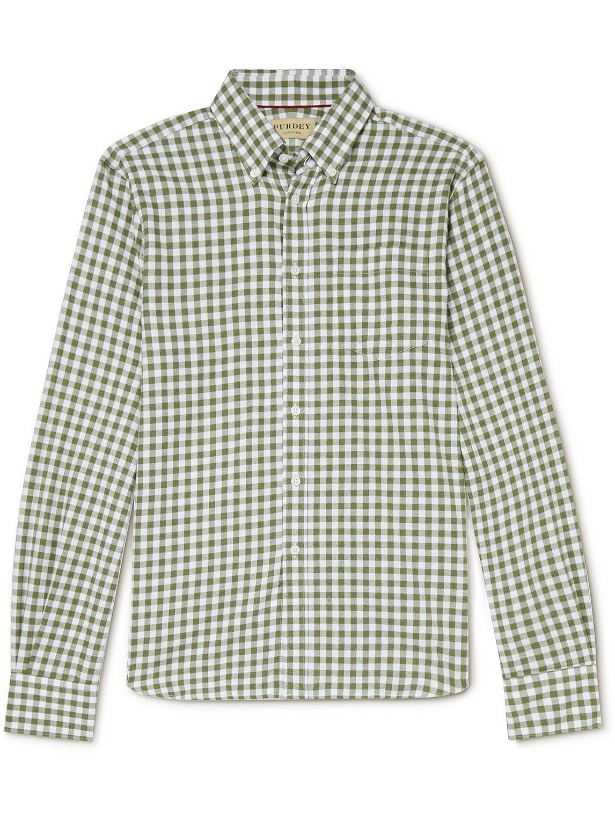 Photo: Purdey - Button-Down Collar Checked Cotton-Flannel Shirt - Green