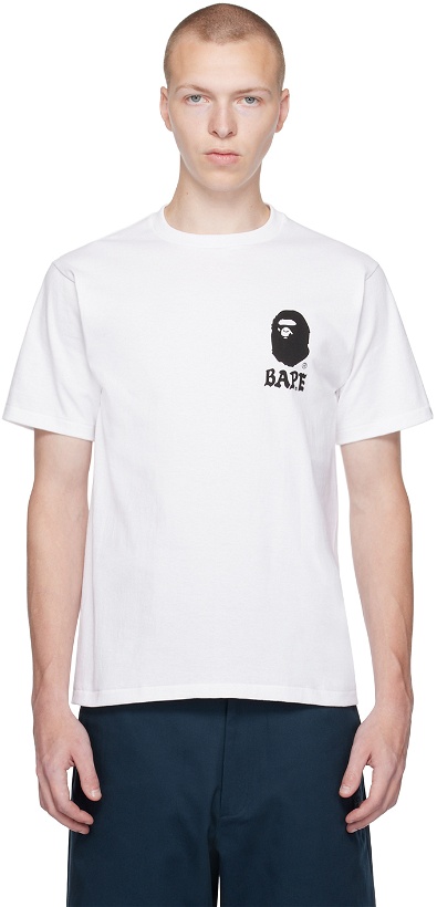 Photo: BAPE White Japan Culture Lettered T-Shirt