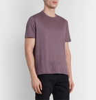 Brioni - Mélange Linen T-Shirt - Purple