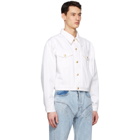 We11done White Denim Short Basic Jacket