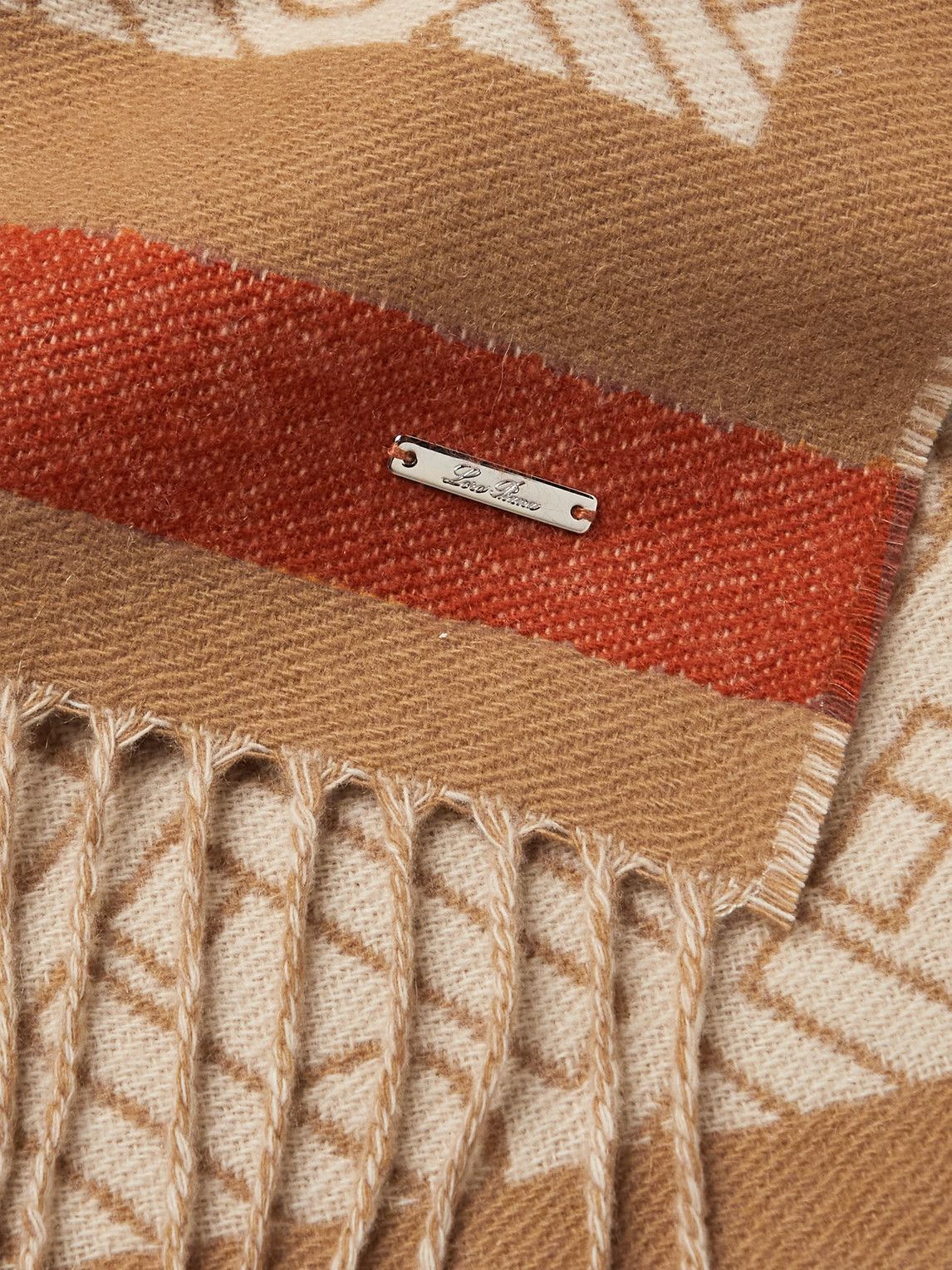 Loro Piana - Fringed Logo-Jacquard Cashmere Scarf Loro Piana