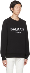 Balmain Black Flocked Sweatshirt