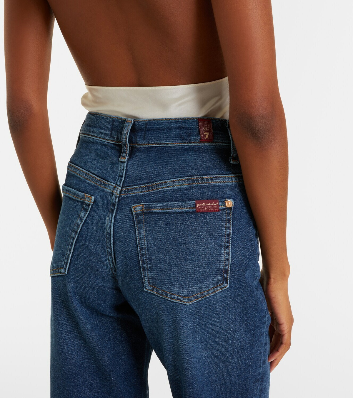 7 For All Mankind Stovepipe cropped straight jeans