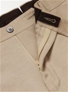 Ermenegildo Zegna - Slim-Fit Wool and Linen-Blend Trousers - Neutrals
