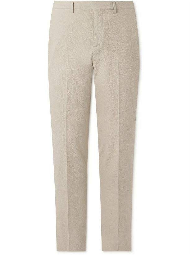 Photo: Paul Smith - Slim-Fit Stretch-Cotton Seersucker Suit Trousers - Neutrals