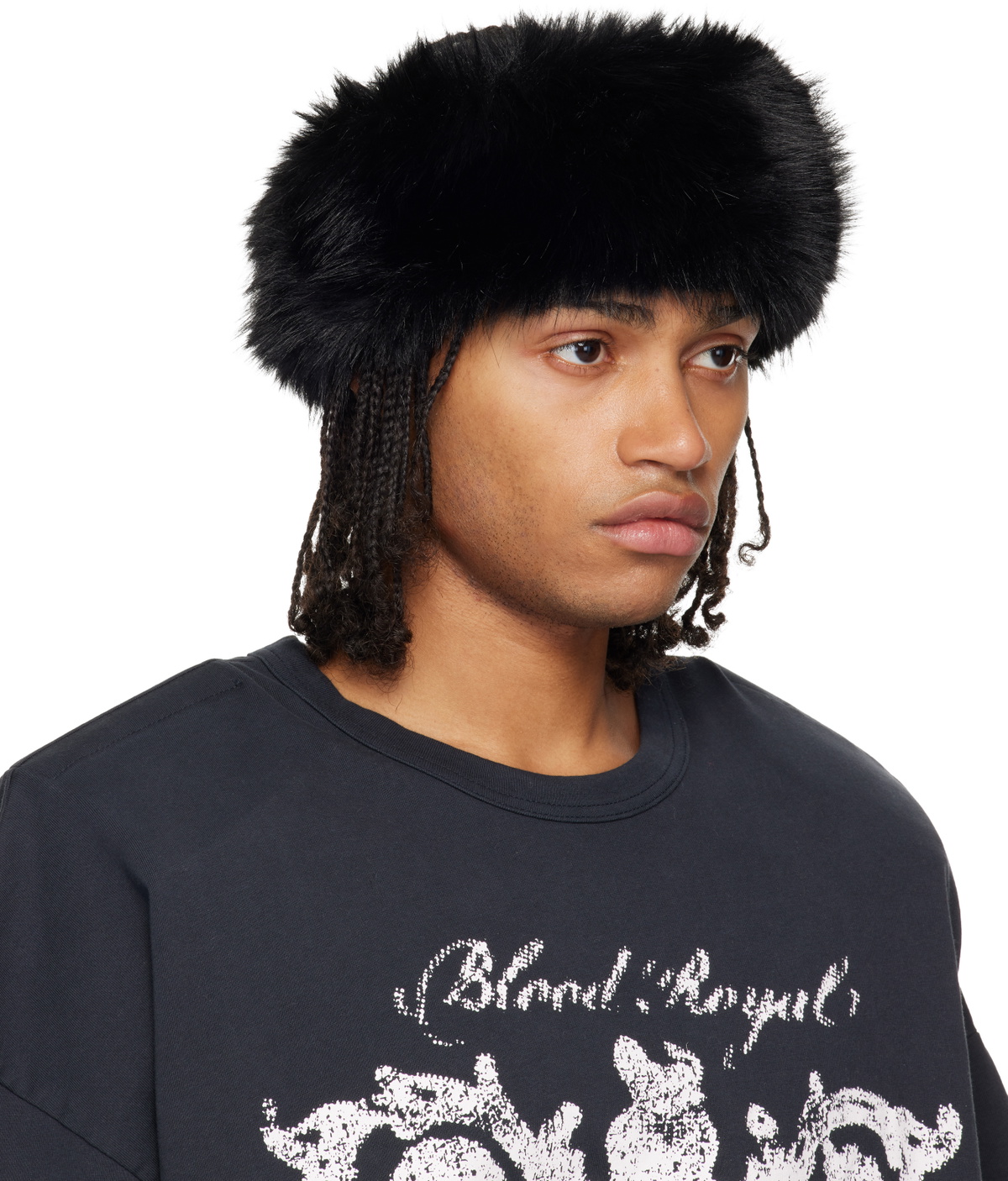 VAQUERA Black Faux-Fur Headband
