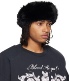 VAQUERA Black Faux-Fur Headband
