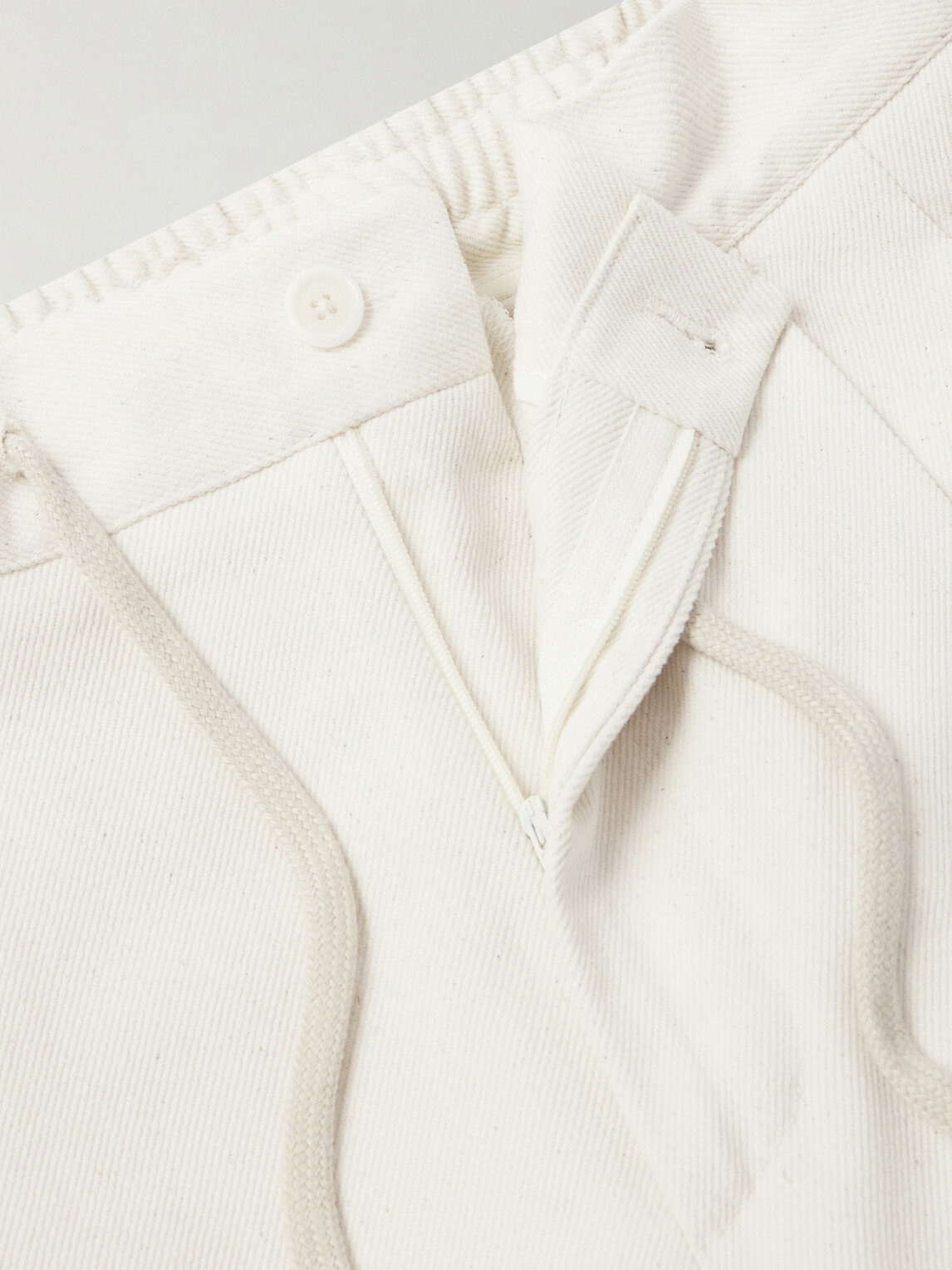 De Petrillo - Straight-Leg Pleated Cotton-Twill Trousers - Neutrals