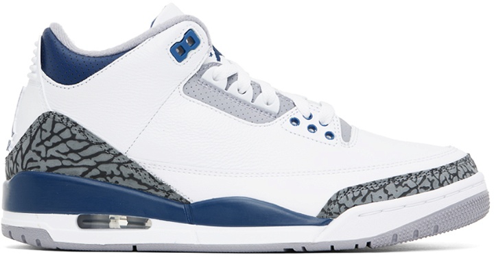 Photo: Nike Jordan White & Gray Air Jordan 3 Sneakers