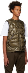 and wander Khaki Diamond Stitch Down Vest