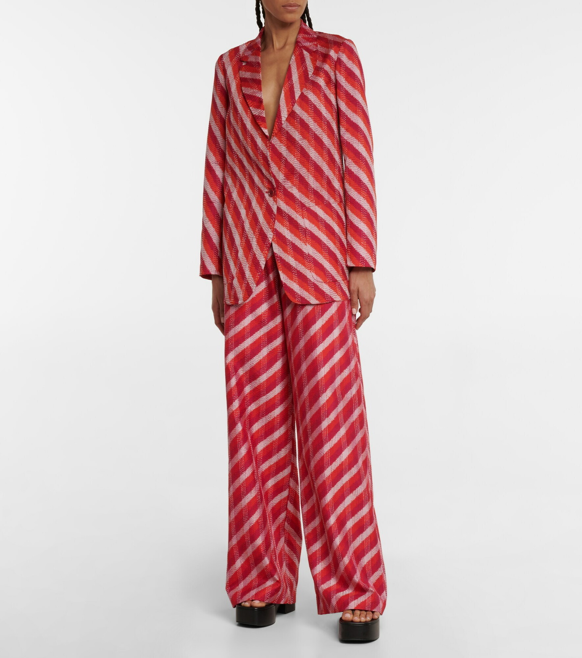 22SS【DRIES VAN NOTEN】Striped silk ikat blazer ブレザー Dries Van Noten - Striped silk ikat blazer Dries Van Noten