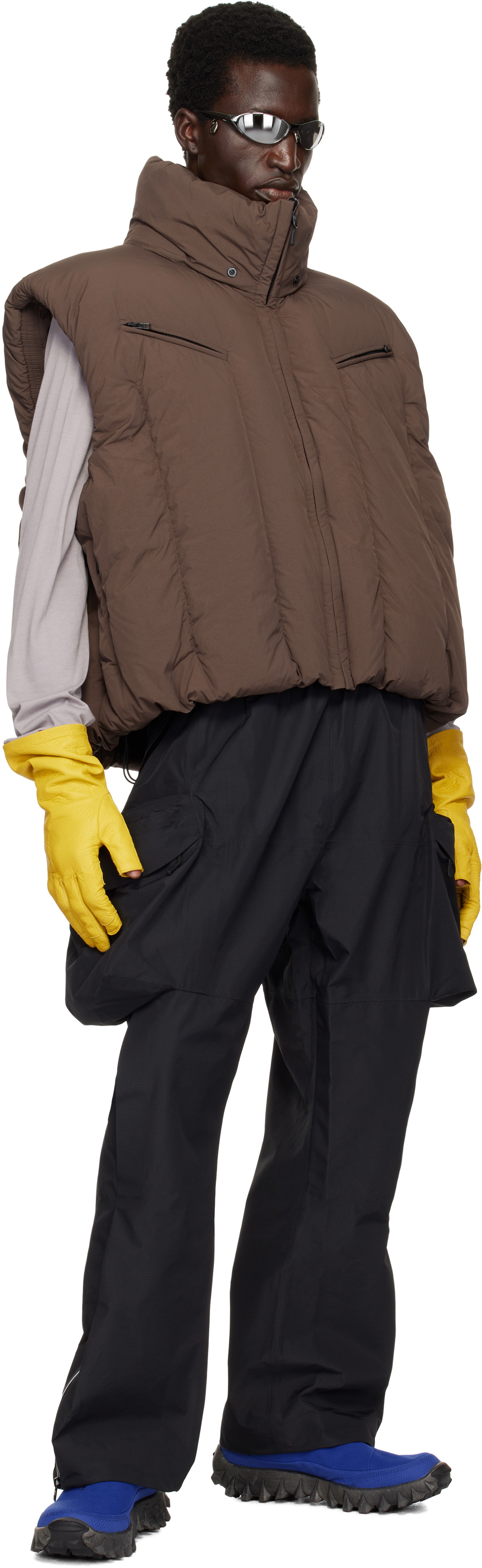 Dingyun Zhang Brown Swollen Reversible Down Vest