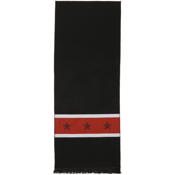 Photo: Givenchy Black and Red Stars in Stripes Scarf